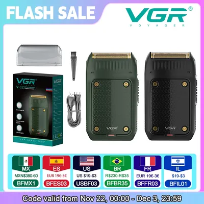VGR 353 남성용 단일 블레이드 프로 전기 충전식 포일 면도기 휴대용 면도기